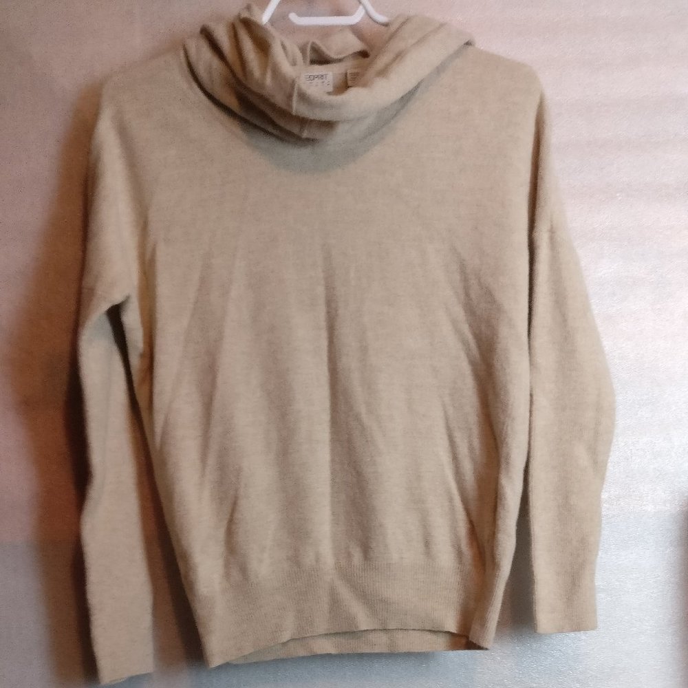 Cashmere+ Wool+ Rabbit Hair Slouchy Longneck Hoodie Beige Sweater Fall/Winter/s